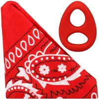 Doc Johnson Silikonirengas, jossa on The Code -bandana, punainen