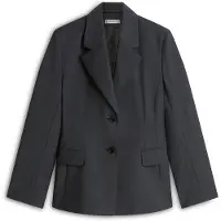 Tommy Hilfiger Wool Blend Check Waisted Blazer - Grey - 42