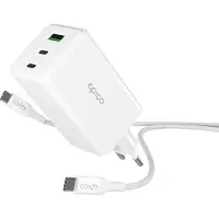 EPICO UltraBoost GaN 100W Wall Charger EA100 with 1.2m USB-C to USB-C Cable | White | 2 × USB-C PD & 1 × USB-A