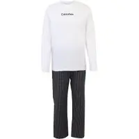 Calvin Klein Underwear Pitkä pyjama harmaa / musta / valkoinen