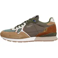 Pepe Jeans for man. PMS400028 Britust multicoloured slippers (44), Fabric, Flat, Laces, Casual, Multicolor