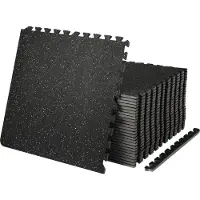 Vevor 25 kpl 12,70 mm paksuja kuntosalimattoja, 60,96 x 60,96 cm EVA-vaahtomuovi- ja kumipintaisia ​​lukittuvia treenimattoja, joiden peittoala on 9,29 m², vedenpitävä treenipalapelimatto kuntosalille