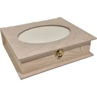 Playwood Wooden Box Book Shape with Photo Frame