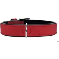 Hunter - Collar Softie Artificial Leather Red/Black 65/L - Koirat - Kaulapannat