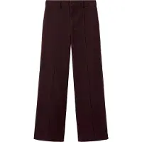 Mango High-Waisted Wide Leg Jeans With Stitching - Burgundy - 38