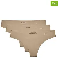 Under Armour Ua Pure Stretch No Show Thong -Solid 3Pk - Beige - XL