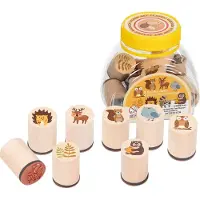 Goki Wooden Stamp Set Forest Animals 9pcs.