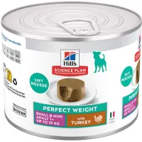 Hill's Pet Nutrition 24x200g Perfect Weight Adult Small & Mini Mousse kalkkuna koiran märkäruoka