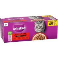 Whiskas 48x85g 1+ Adult Meal Pouches naudanliha/lammas/siipikarja/kana