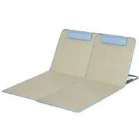 Hobby Hall Outsunny rantamatto, 2 kokoontaitettavan rantatuolin setti tyynyllä, 5-vaiheisesti korkeussäädettävä rantapatja kantolaukulla, teräs, beige, 134 x 48 x 33-43 cm, 134 x 48 x 33-43 cm, Beige+Hellbl