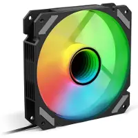 Sharkoon SHARK Mirror PWM RGB, Tuuletin, 12 cm, 500 RPM, 1500 RPM, 99,52 m³/h, Musta (4044951042449)