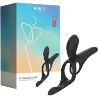 HoneyPlayBox Box Pleasure Pivot - Sovelluksella ohjattava värisevä penis- ja kivusrengas miehille (musta)