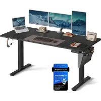 Songmics Sähköisesti korkeussäädettävä työpöytä, 60 x 160 x (72-120) cm, musta