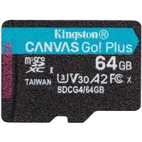 Kingston 64GB Canvas Go! Plus Gen4, microSDXC-muistikortti, UHS-1 V30 U3 A2, jopa 200 MB/s