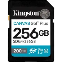 Kingston 256 Gt SDXC Canvas Go Plus Gen4 UHS-I U3 V30 muistikortti