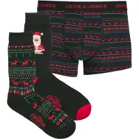 Jack & Jones Bokserishortsit 'JACXMAS REINDEER' smaragdi / punainen / musta / valkoinen
