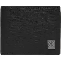 Calvin Klein Kukkaro 'Textured Emblem Coin Pocket' musta