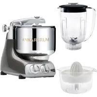 Ankarsrum Assistent AKM6230 + tehosekoitinkannu ja sitruspuristin, black chrome