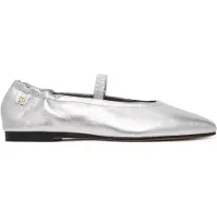 Tommy Hilfiger Silver Lth Ellastic Ballerina - Silver - 36
