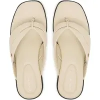 Tommy Hilfiger Elevated Toe Post Lth Sandal - Cream - 41