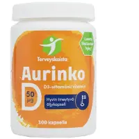 Terveyskaista Aurinko D 50 µg 100 kaps. ravintolisä