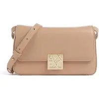 Armani Exchange for woman. XW002171AF19895U6149 Textured crossbody bag with flap closure and beige logo (OSFA), Casual, Polyester
