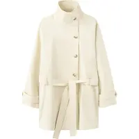 Mango Funnel Neck Belted Trench Coat - Cream - XS