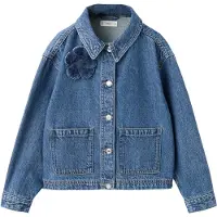Mango Denim Jacket With Flower Detail - Blue - 13-14