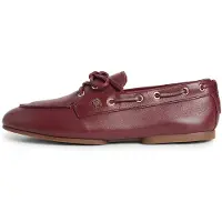 Tommy Hilfiger Th Sleek Leather Boat Shoe - Burgundy - 41