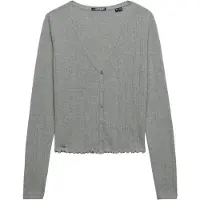 Superdry Ath Ess Pointelle Cardigan - Grey - 16