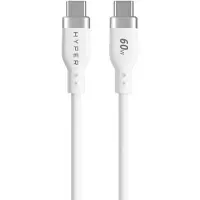 Hyper HyperJuice 60W Silicone 2.0 USB-C -kaapeli, 1,5m, valkoinen