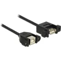 DeLOCK 1m USB 2.0-A/USB 2.0-B, 1 m, USB A, USB B, USB 2.0, Naaras/naaras, Musta (85108)