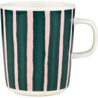 Marimekko Piccolo-muki 2,5 dl, valkoinen/vihreä/pinkki