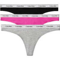 Calvin Klein Underwear Stringit meleerattu harmaa / neonvioletti / musta / valkoinen