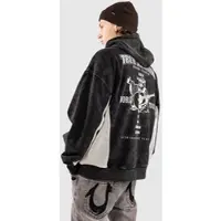 True Religion Mesh Inset Rust Cinched Vetoketjullinen huppari black Koko S