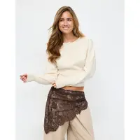 Gina Tricot Shaped Knitted Cardigan - Cream - L