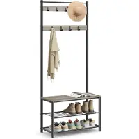 Vasagle 3-in-1-takki, jossa kenkäpenkki ja 9 koukkua, helppo koota