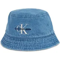 Calvin Klein Monologo Embroidery Denim Bucket - Blue - ONE SIZE