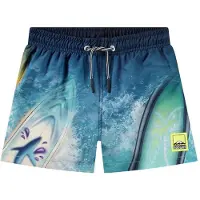 Molo Niko Board Shorts Surf Art Blue Chill 86/92 cm Sininen 86/92 cm Pojat, Tytöt