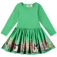 Molo Candi Long-Sleeved Dress Bonnie Patch 68 cm Vihreä 68 cm Tytöt