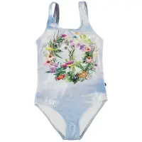 Molo Nika Uimapuku Flower Peace 104cm Sininen 104 cm Tytöt