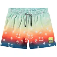 Molo Niko Board Shorts Palmtree Smile 92/98 cm Sininen 92/98 cm Pojat, Tytöt