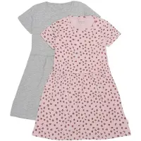 Minymo 2-pack Mekko Grey Melange 86 cm Harmaa 86 cm Tytöt
