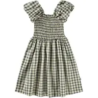 Molo Cherisla Short-Sleeved Dress Sun Check 122/128 cm Keltainen 122/128 cm Tytöt
