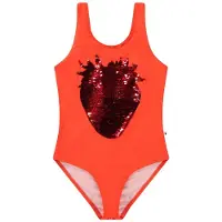 Molo Nika Uimapuku Glitter Strawberry 146 cm Punainen 146 cm Pojat, Tytöt