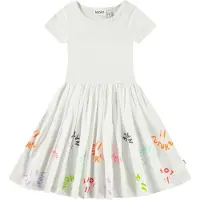 Molo Cissa Short-Sleeved Dress Words Of Hope 122/128 cm Beige 122/128 cm Tytöt