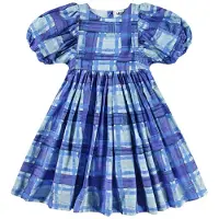 Molo Calyita Short-Sleeved Dress Blue Checks 98/104 cm Sininen 98/104 cm Tytöt
