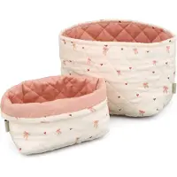 Cam Cam 2-pack Tikattu Säilytyskori Bows Bows One Size Vaaleanpunainen One Size Tytöt