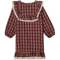 Buddy & Hope Alice Christmas Check Flounce Dress in Red 62/68 cm Punainen Ruudullinen 62/68 cm Tytöt