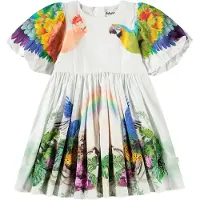 Molo Chica Short-Sleeved Dress In The Jungle 92/98 cm Valkoinen 92/98 cm Tytöt